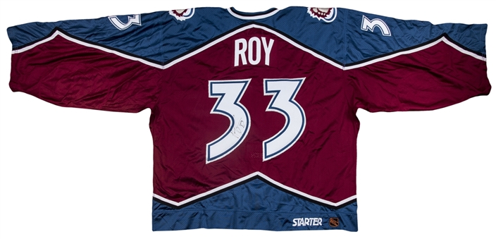 1997-99 Patrick Roy Game Used & Signed Colorado Avalanche Road Jersey (MEARS & Beckett)